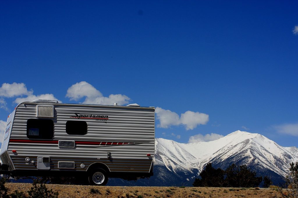 Collegiate Peaks and a camper