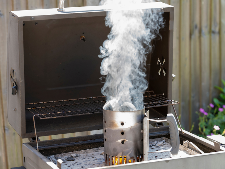 Photo of chimney stack on grill