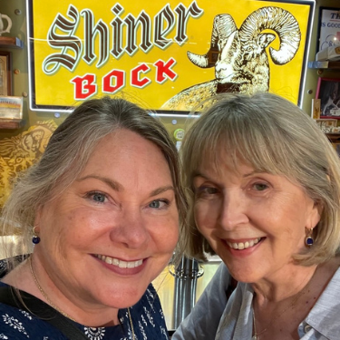 Lisa Dempsey is on the left and her friend Lisa Sostack on the right after a tour of the Shiner Bock Brewery.