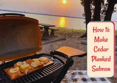 Cedar Planked Salmon Campsite Dinner