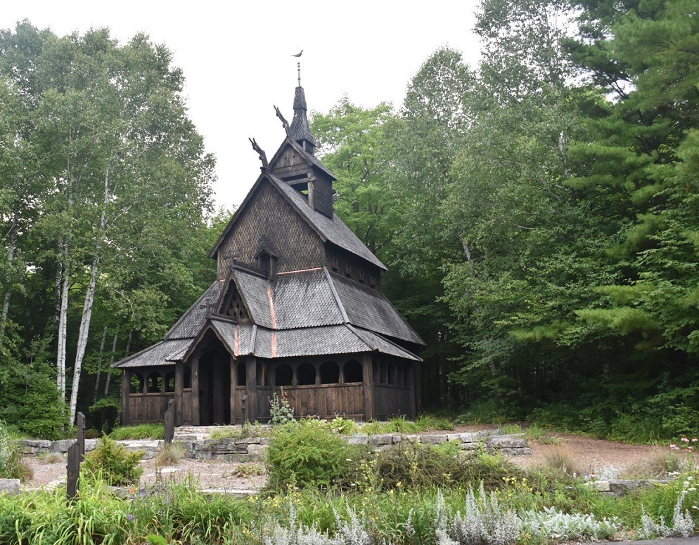 A replica of a Nordic church - the Stavkirke Church, on Washington Island.