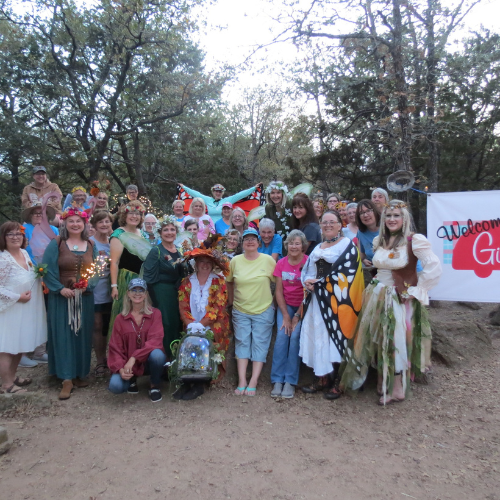 a group of women in fairy costumes in Mineral Wells State Park