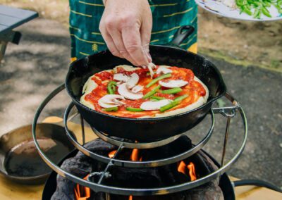 Pizza Extravaganza on Camco’s Big Red Campfire Propane Fire Pit!