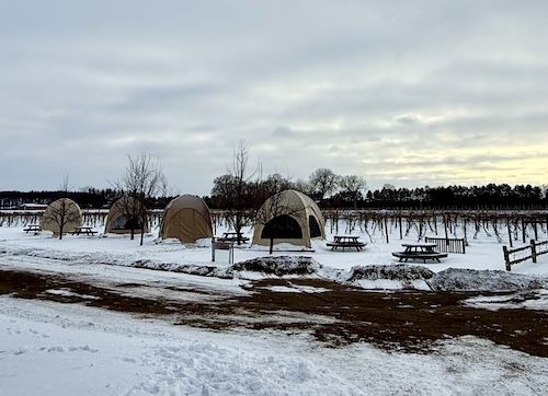 Yurts at the Alexis Bailly Vineyard & Winery in Minnesota
